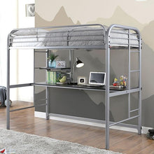 Load image into Gallery viewer, Opal Iii Black & Silver Twin Loft Bed