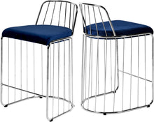 Load image into Gallery viewer, Gio Navy Velvet Stool
