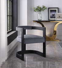 Load image into Gallery viewer, Regency Grey Velvet Dining Chair