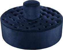 Load image into Gallery viewer, Banquet Navy Velvet Ottoman/Bench