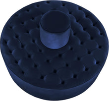 Load image into Gallery viewer, Banquet Navy Velvet Ottoman/Bench