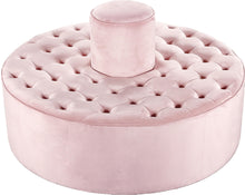 Load image into Gallery viewer, Banquet Pink Velvet Ottoman/Bench