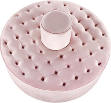 Load image into Gallery viewer, Banquet Pink Velvet Ottoman/Bench