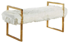 Load image into Gallery viewer, Chloe White Faux Fur Bench