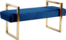 Load image into Gallery viewer, Olivia Navy Velvet Bench