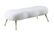 Load image into Gallery viewer, Nube White Faux Sheepskin Fur Bench
