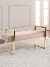 Load image into Gallery viewer, Olivia Pink Velvet Bench