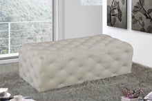 Load image into Gallery viewer, Casey Cream Velvet Ottoman/Bench
