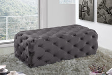 Load image into Gallery viewer, Casey Grey Velvet Ottoman/Bench