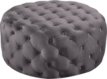 Load image into Gallery viewer, Addison Grey Velvet Ottoman/Bench
