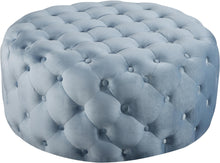Load image into Gallery viewer, Addison Sky Blue Velvet Ottoman/Bench