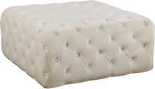 Load image into Gallery viewer, Ariel Cream Velvet Ottoman/Bench