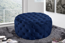 Load image into Gallery viewer, Addison Navy Velvet Ottoman/Bench