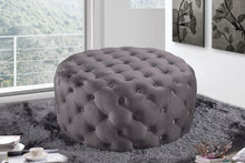 Load image into Gallery viewer, Addison Grey Velvet Ottoman/Bench