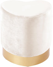 Load image into Gallery viewer, Heart Cream Velvet Ottoman/Stool