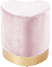 Load image into Gallery viewer, Heart Pink Velvet Ottoman/Stool