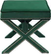 Load image into Gallery viewer, Nixon Green Velvet Ottoman/Bench