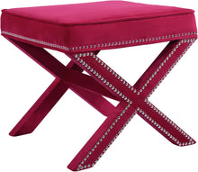 Load image into Gallery viewer, Nixon Pink Velvet Ottoman/Bench
