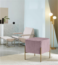 Load image into Gallery viewer, Isla Pink Velvet Ottoman/Stool