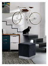 Load image into Gallery viewer, Jax Black Velvet Ottoman/Stool