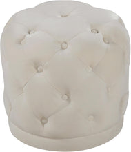 Load image into Gallery viewer, Harper Cream Velvet Ottoman/Stool