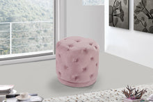 Load image into Gallery viewer, Harper Pink Velvet Ottoman/Stool
