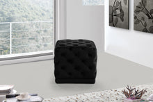 Load image into Gallery viewer, Stella Black Velvet Ottoman/Stool
