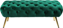 Load image into Gallery viewer, Amara Green Velvet Bench