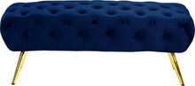Load image into Gallery viewer, Amara Navy Velvet Bench