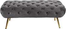 Load image into Gallery viewer, Amara Grey Velvet Bench