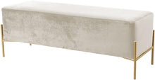 Load image into Gallery viewer, Isla Cream Velvet Bench