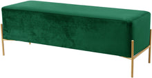 Load image into Gallery viewer, Isla Green Velvet Bench