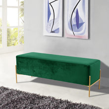 Load image into Gallery viewer, Isla Green Velvet Bench