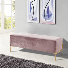 Load image into Gallery viewer, Isla Pink Velvet Bench