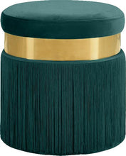 Load image into Gallery viewer, Yasmine Green Velvet Ottoman/Stool