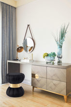 Load image into Gallery viewer, Vino Black Velvet Ottoman/Stool