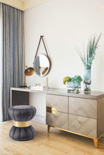 Load image into Gallery viewer, Vino Grey Velvet Ottoman/Stool