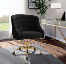 Load image into Gallery viewer, Arden Black Velvet Office Chair