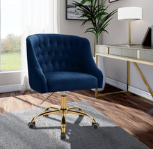 Load image into Gallery viewer, Arden Navy Velvet Office Chair
