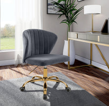 Load image into Gallery viewer, Finley Grey Velvet Office Chair