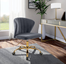 Load image into Gallery viewer, Finley Grey Velvet Office Chair