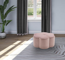 Load image into Gallery viewer, Daisy Pink Velvet Ottoman