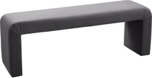 Load image into Gallery viewer, Minimalist Grey Velvet Bench