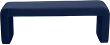 Load image into Gallery viewer, Minimalist Navy Velvet Bench