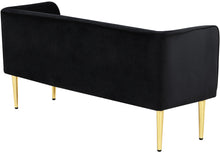 Load image into Gallery viewer, Audrey Black Velvet Bench