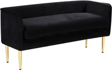 Load image into Gallery viewer, Audrey Black Velvet Bench