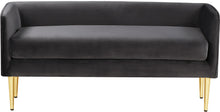 Load image into Gallery viewer, Audrey Grey Velvet Bench