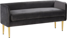 Load image into Gallery viewer, Audrey Grey Velvet Bench