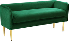 Load image into Gallery viewer, Audrey Green Velvet Bench