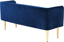 Load image into Gallery viewer, Audrey Navy Velvet Bench